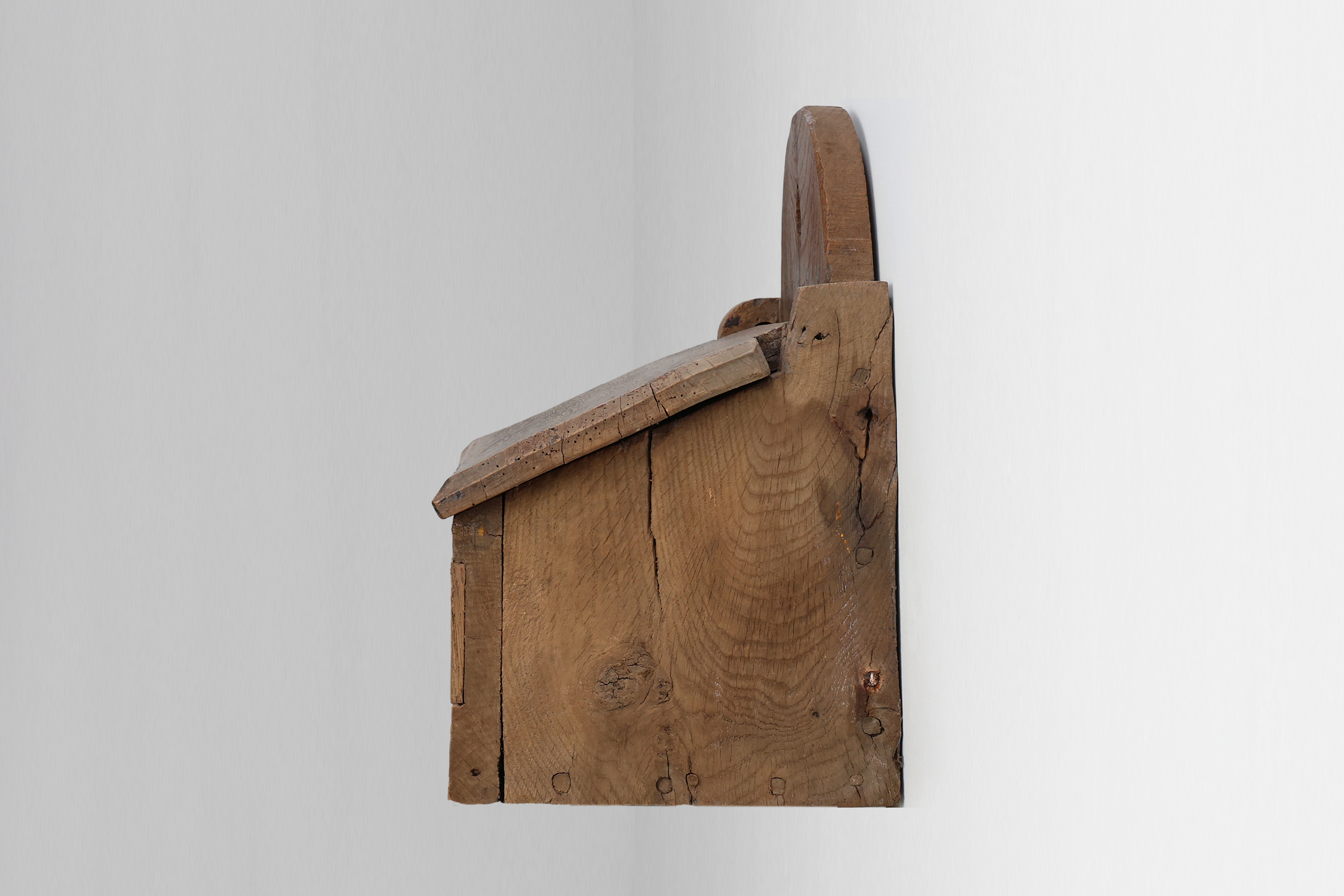 Antique French Oak Wall Salt Box, ca. 1850thumbnail